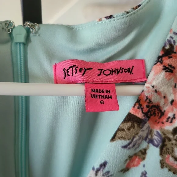 FINAL CLEARANCE Betsey Johnson Mint Blue Floral Dress NWT - Picture 4 of 8